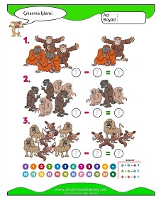 Çıkarma İşlemi Çalışma Sayfaları